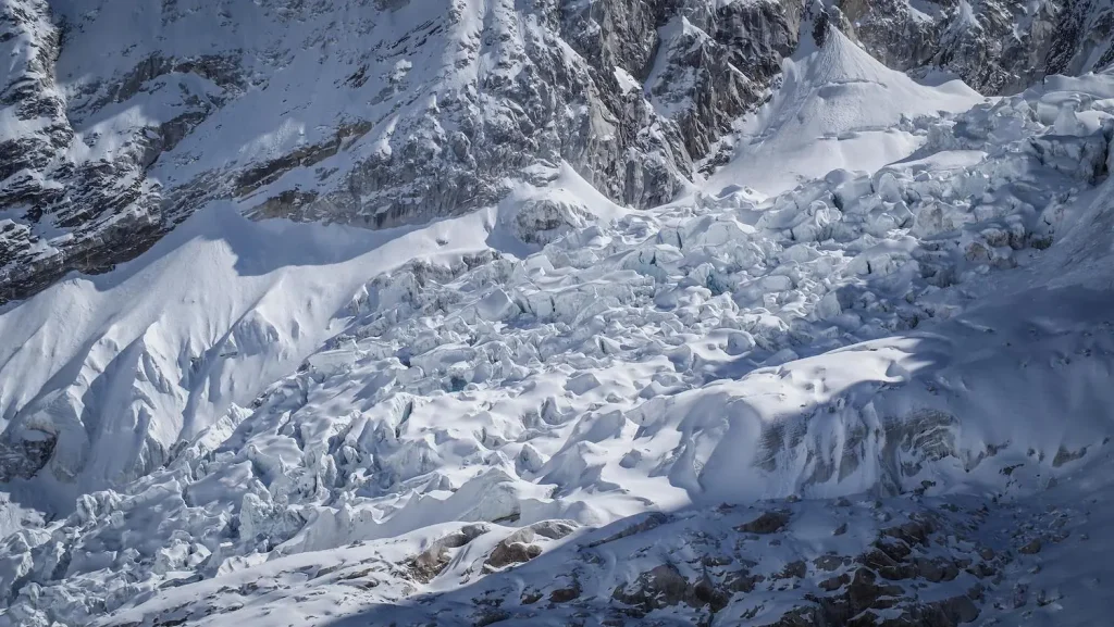 The view of Khumbu Glacier in Nepal