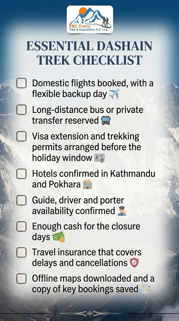 Dashain Festival Nepal Trek Checklist for 2026