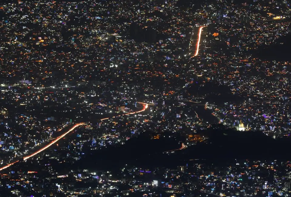 Laxmi Puja Night seen from Chandragiri, Kathmandu